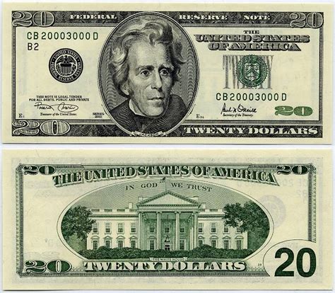 Printable 20 Dollar Bill Front And Back Actual Size