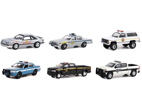 Diecast "Hot Pursuit" Set of 6 Police Cars Series 44 1/64 Diecast Model ...