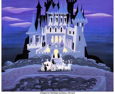 Mary Blair Cinderella Coach and Castle Concept/Color Key Painting | Lot ...