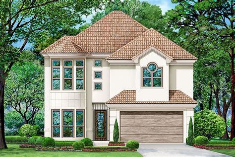 Plan 36596TX: Two-Story Spanish-Style House Plan with Exercise Nook in ...