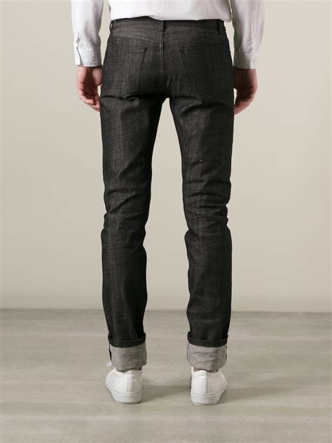 A.p.c. Noir Petit Standard Selvedge Raw Denim Jeans in Black for Men ...