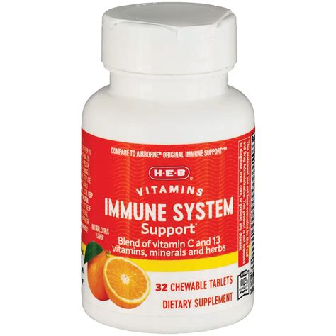 H-E-B Vitamins Immune System Support Chewable Tablets - Citrus - Shop ...