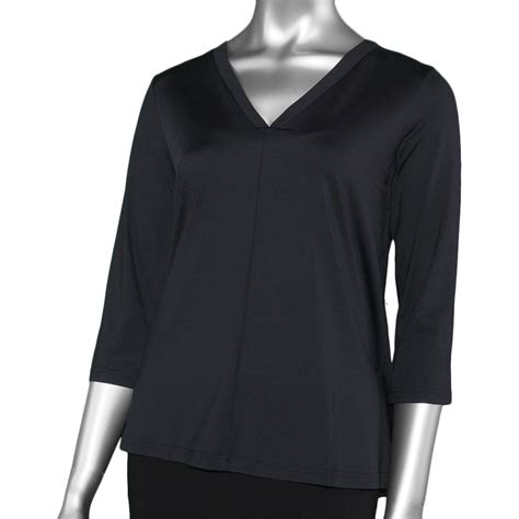 Lulu-B 3/4 Sleeve V-Neck- Black | Style: SPX5083S BLK | McClutchey's