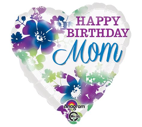 18" Happy Birthday Mom Watercolor Balloon | Bargain Balloons - Mylar ...