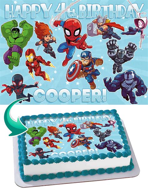 Buy Cakecery Marvel Super Hero Adventures Edible Cake Image Topper ...