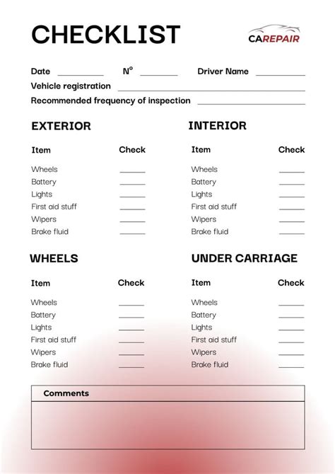 Customize online this Modern CaRepair Car Service Checklist template