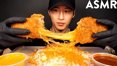 ASMR CHEESE TONKATSU MUKBANG (No Talking) EATING SOUNDS | Zach Choi ...