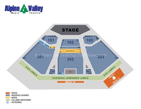 Alpine Valley Music Theatre, East Troy WI - Seating Chart View