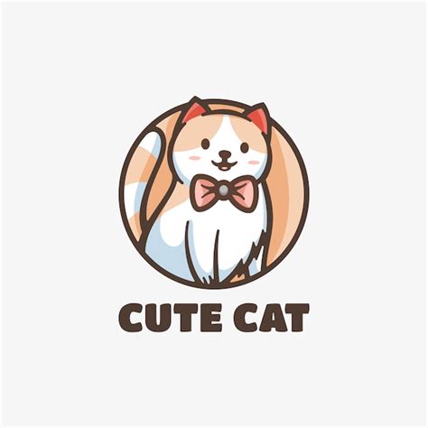 Premium Vector | Logo cute cat simple mascot style.