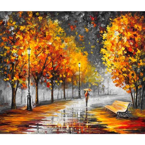 FALL MARATHON OF NATURE — PALETTE KNIFE Oil Painting On Canvas By ...