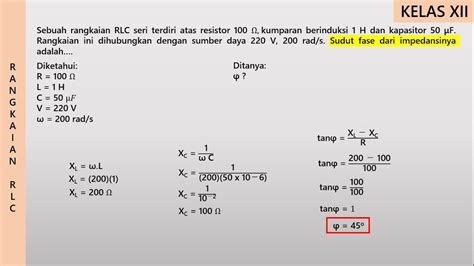 Latihan Soal Menghitung Sudut Fase Rangkaian Rlc Arus Bolak Balik | The ...