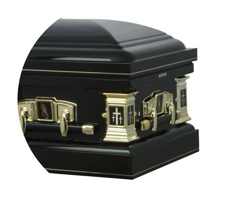 Titan Black and Gold Cross - Black Steel Religious Casket – Titan ...