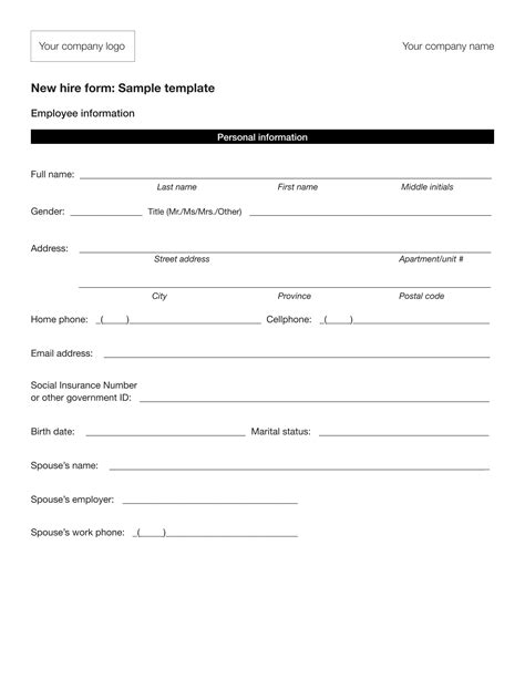 New Hire Form 2023 - Printable Forms Free Online