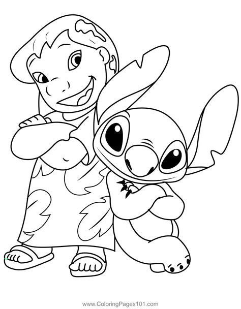 Stand Lilo And Stitch Coloring Page for Kids - Free Lilo & Stitch ...