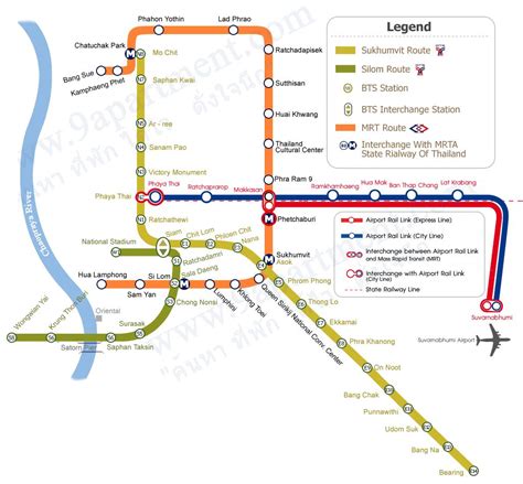 Bangkok route map - Bangkok skytrain route map (Thailand)