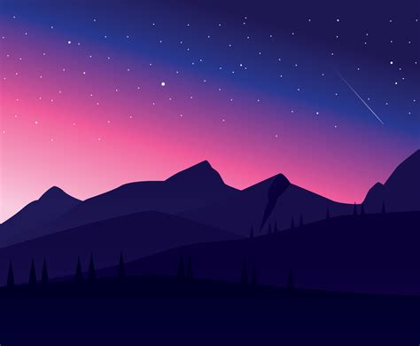 Starry Night View Vector Art & Graphics | freevector.com