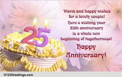 25th Anniversary! Free Milestones eCards, Greeting Cards | 123 Greetings