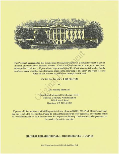 Veterans History Project, Niles IL: Presidential Memorial Certificates