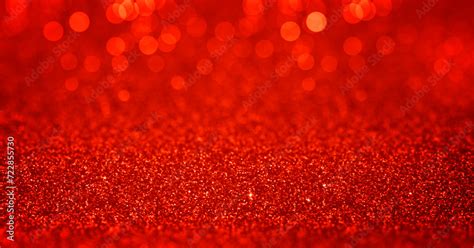 Sparkling red gold glitter background with bokeh, dof. February 14th ...