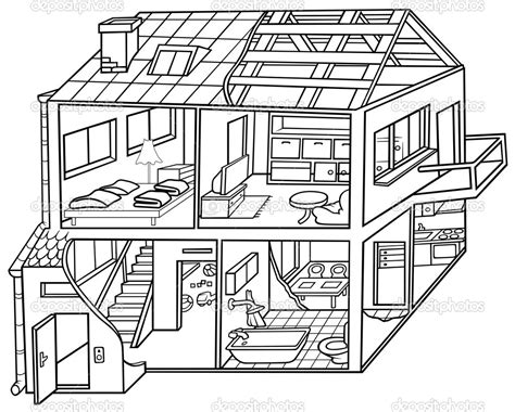 House Structure Coloring Page - Free Printable Coloring Pages for Kids