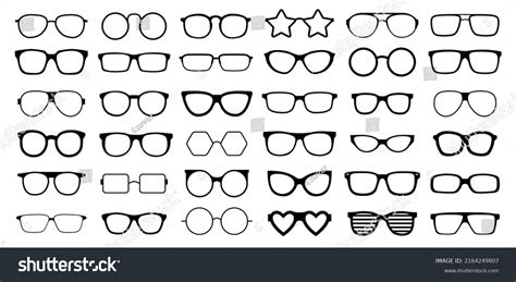 Many Types Glasses Fashion Collection Set Stock Vector (Royalty Free ...