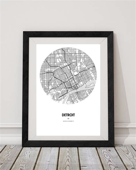 Buy Detroit Map Poster - 18 by 24 inch Map Print Online – Landmass