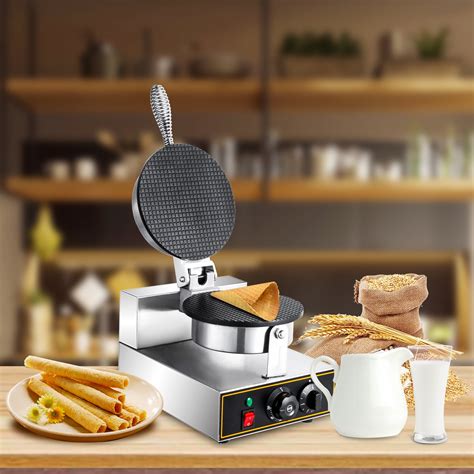 Free Shipping! VEVOR 110V Commercial Waffle Cone Maker 1000W Nonstick ...