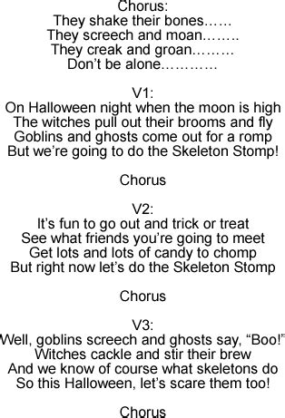 Skeleton Stomp: Song Lyrics and Sound Clip