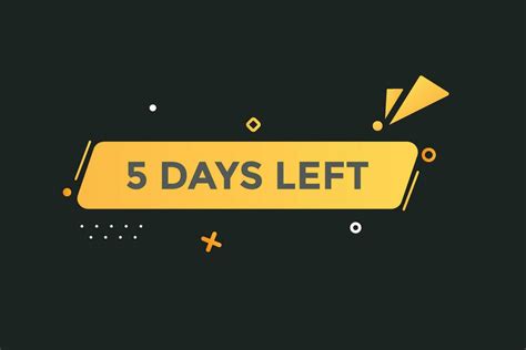 5 days left countdown template, 5 day countdown left banner label ...