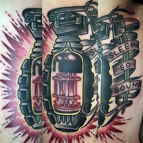 50 Grenade Tattoo Designs For Men - Explosive Ink Ideas