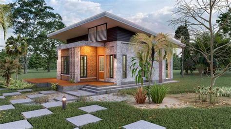 Modern One-Storey House Plan with Shed Roof - Pinoy House Designs