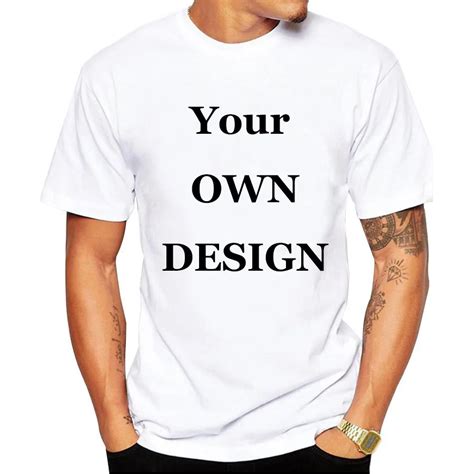 Your OWN Design Brand Logo/Picture White Custom t shirt Plus Size T ...