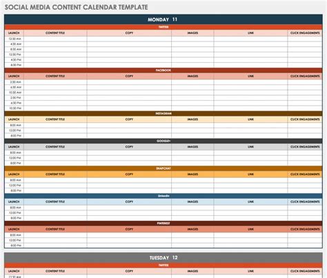 Free Social Media Calendar Templates | Smartsheet