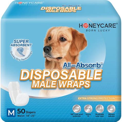 OUT! Disposable Male Dog Wraps, Medium/Large: 18 to 25-in waist, 32 ...