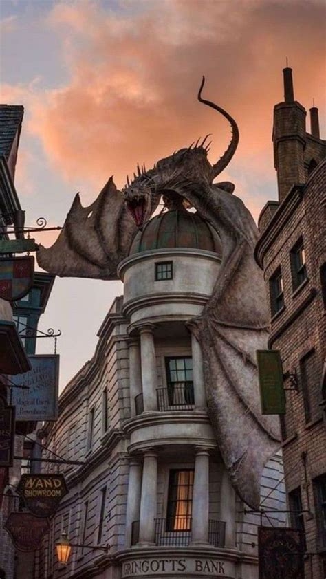 dragon-standing-on-top-of-gringotts-bank-harry-potter-phone-background ...