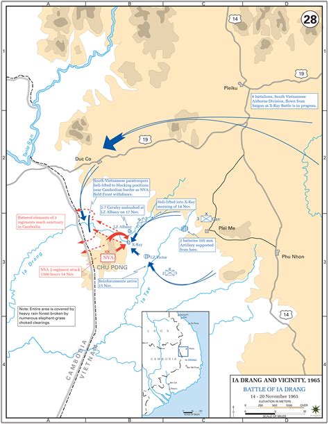 Map of the Battle of Ia Drang 1965