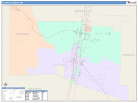 Valencia County, NM Wall Map Color Cast Style by MarketMAPS