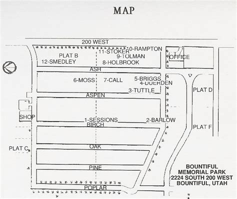 Bountiful Cemetery Map