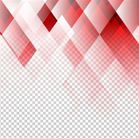 Geometric elements red color abstract vector with transparent ...