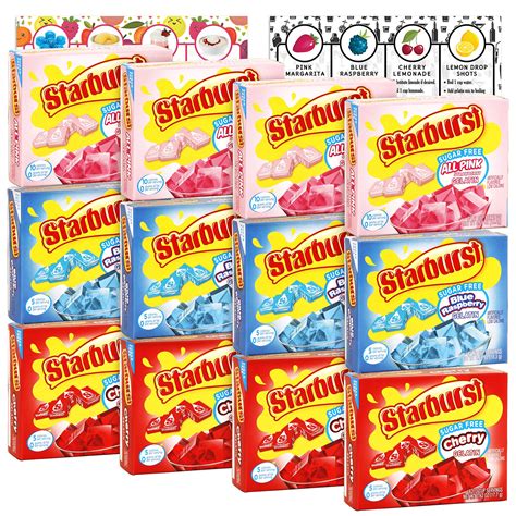 Buy Starburst Gelatin Sugar Free Variety Pack of 12 | 4 Box Each - Blue ...