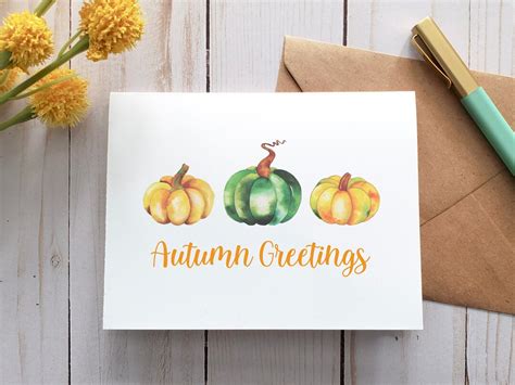 Autumn Greetings Card, Printable Card, Digital Card, Greeting Card ...