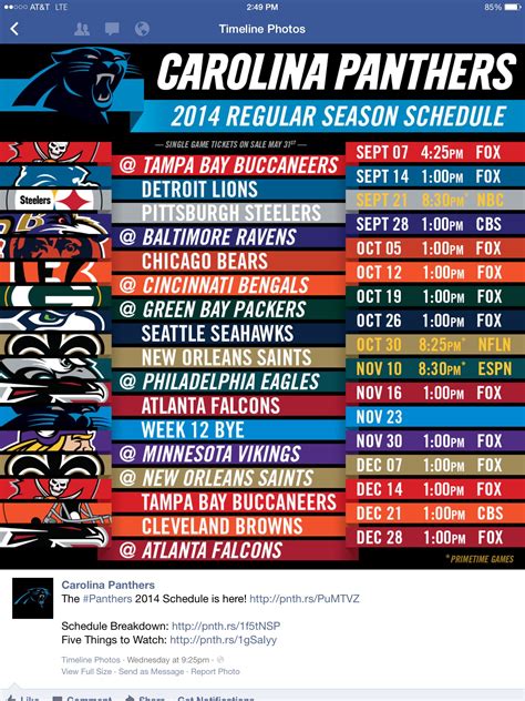 Carolina Panthers Schedule 2015 | Examples and Forms