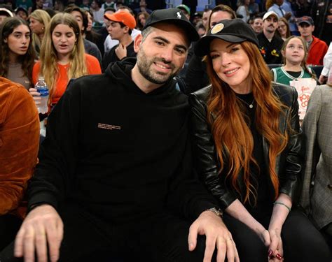 Lindsay Lohan and Husband Bader Shammas Smile as They Sit Courtside at ...