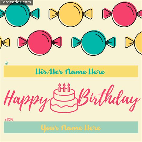 🎂 Write Name on Happy Birthday Heart Greeting Card - Card Codez - Name ...