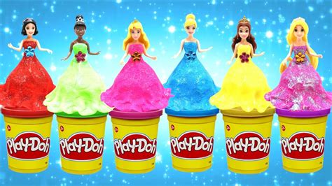 Play Doh Dresses for Disney Princess MagiClip Dolls - YouTube