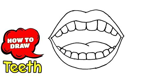 How to Draw Teeth | Teeth Drawing Cartoon (Step By Step Guides) | Easy ...