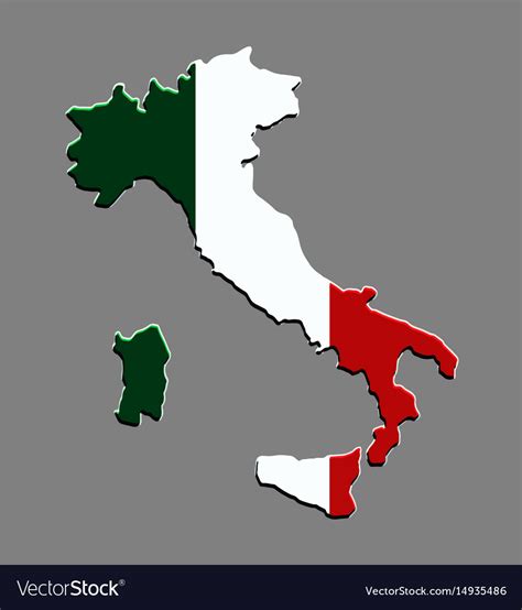 Italy map with the italian flag Royalty Free Vector Image