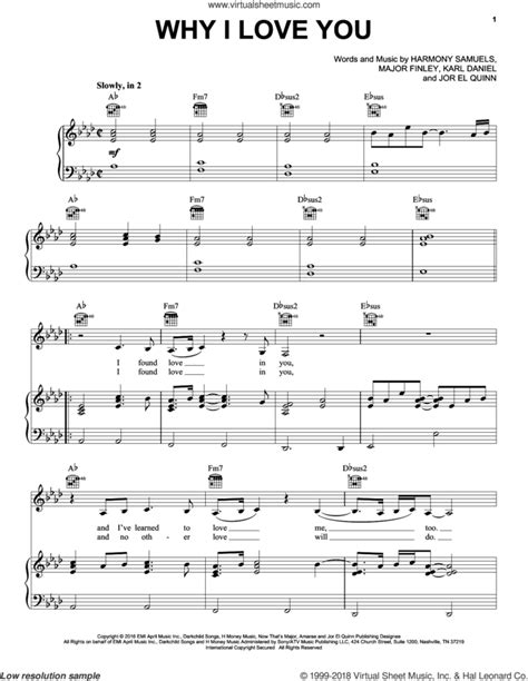 Why I Love You sheet music for voice, piano or guitar (PDF)