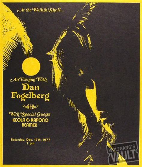 Dan Fogelberg Vintage Concert Poster from Waikiki Shell, Dec 17, 1977 ...