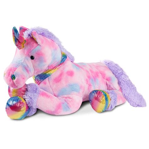 Big Pink Unicorn Stuffed Animal - Large Stuffed Animal 85cm Lying Pink ...